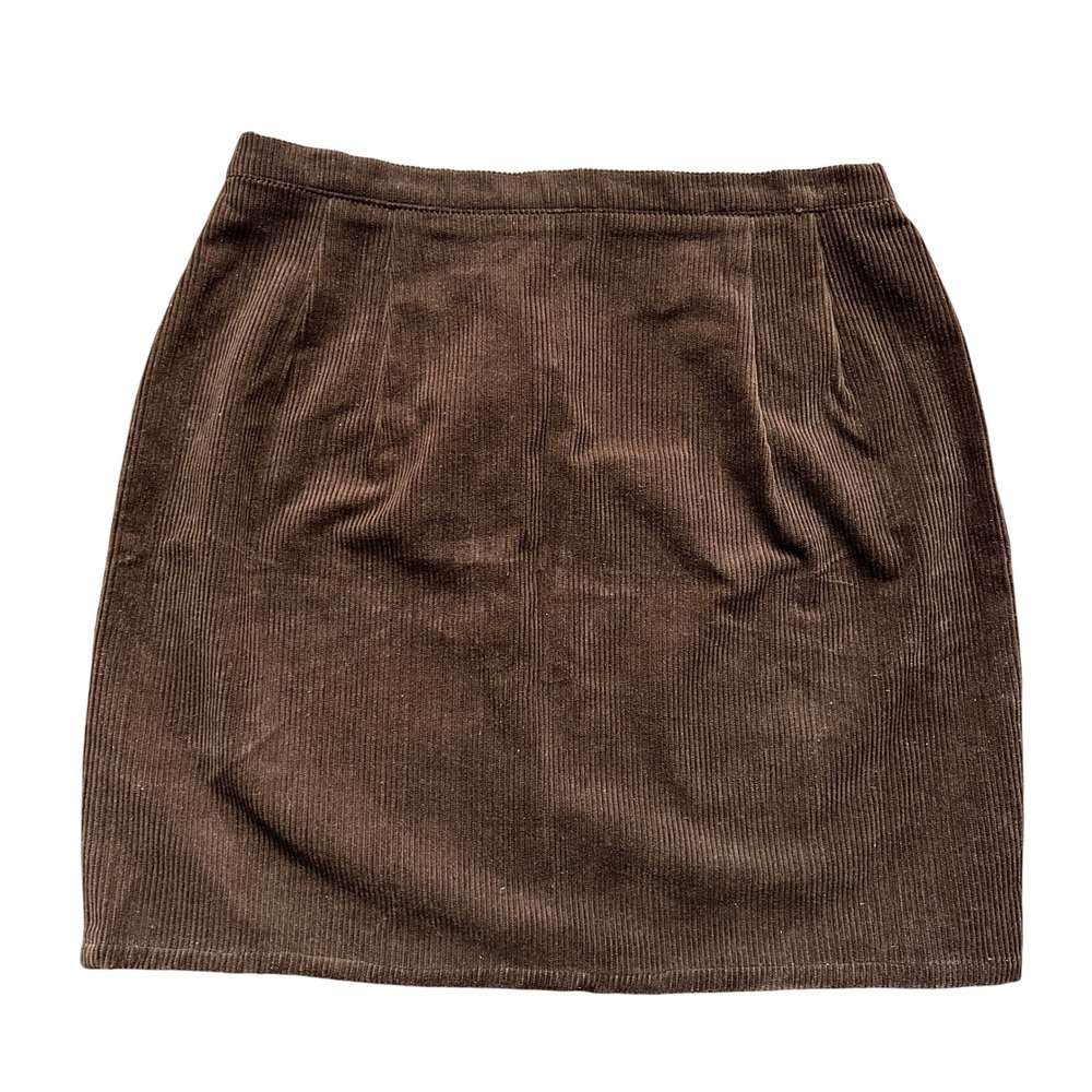 Howard Wolf Vintage M 90s Y2K Brown Corduroy‎ Mini Skirt Goth Preppy Academia